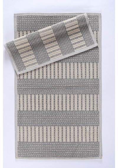 2 Li Bukle Banyo Takımı Banyo Tekstili/modern/doğal/sade/şık Kaymaz Taban -784 Gray5