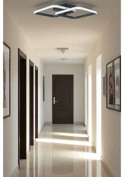 Kira Antrasit Renk Modern Tasarım Salon - Mutfak - Hol - Yatak Odası Beyaz Led Avize Antrasit