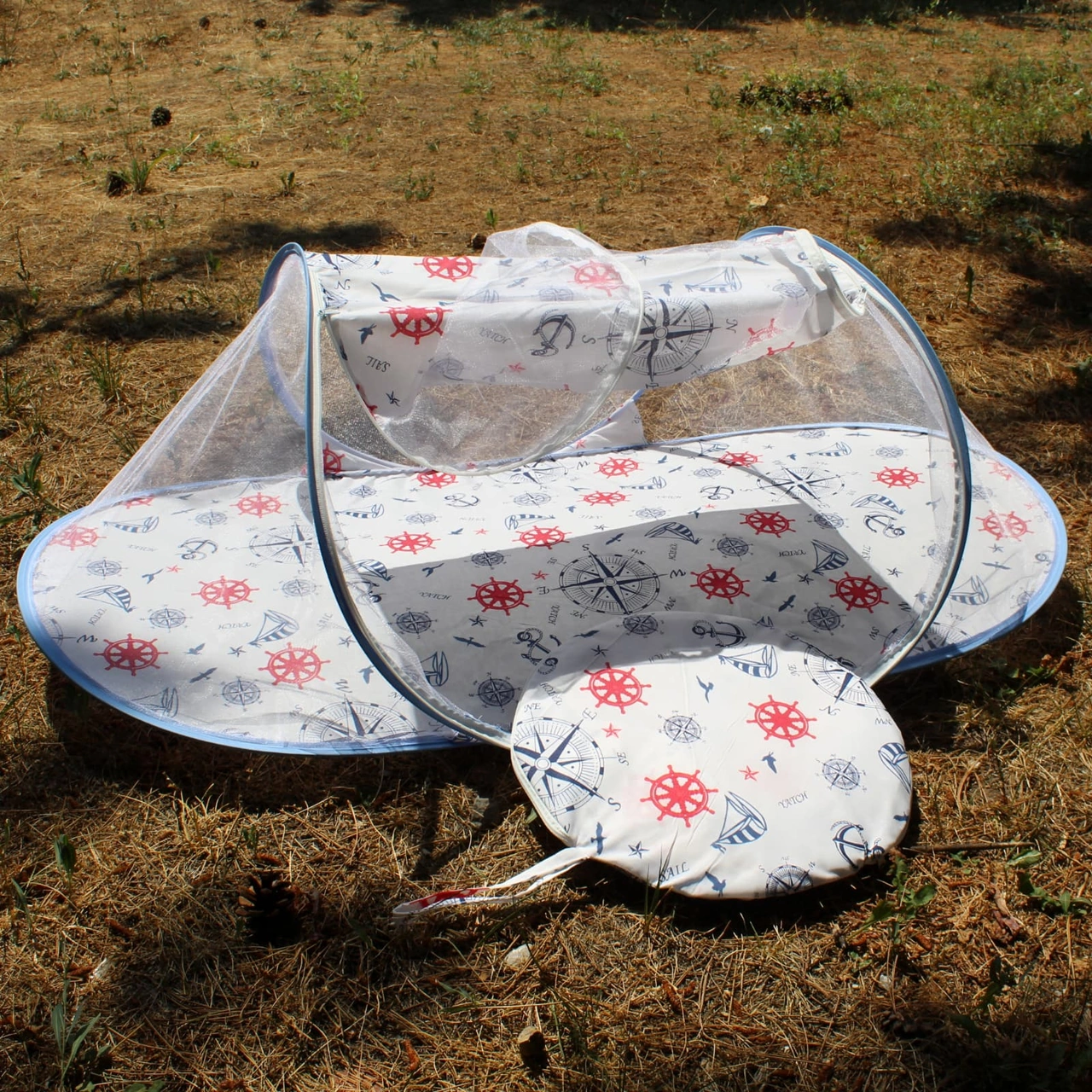 Çantalı Bebek Tül Sineklik Haşere Koruyucu Katlanabilir Bebek Cibinlik Bebek Gölgelik 120-60 CM