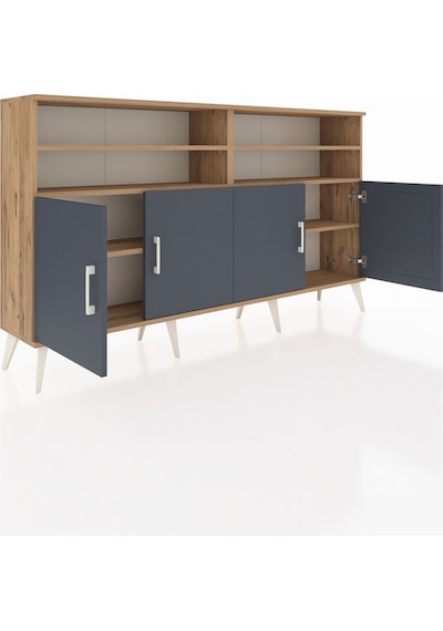 Arges Konsol 6 Raflı 4 Kapaklı 176x30x99 Çam-antrasit Çam-antrasit Arges Konsol 6 Raflı 4 Kapaklı 176x30x99 Çam-antrasit Çam-antrasit