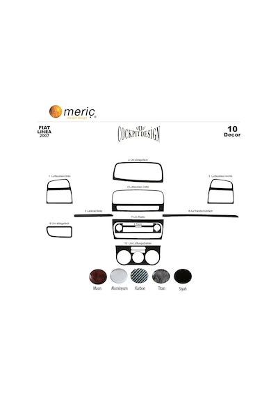 Meriç® Fiat Linea Ön Torpido Kaplama 10 Parça 2007-2012 (530156253)
