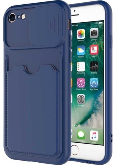 Apple Uyumlu iPhone Se 2020 Kılıf Zore Kartix Kapak Lacivert