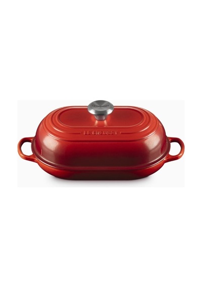 Le Creuset Oval Dökme Demir Ekmek Pişirme Tavası Kırmızı