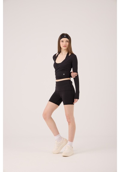Holly Lolly Beli Kıvrımlı Mini Kacie Şort Siyah