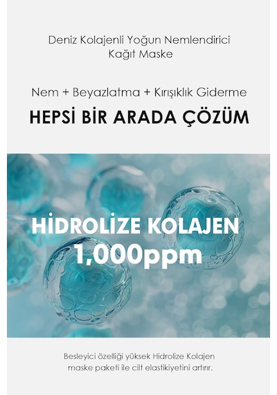 Marine Collagen Maske Yoğun Nem, Sıkılaştırıcı Etki Ve Parlak Cilt Bakım Maskesi