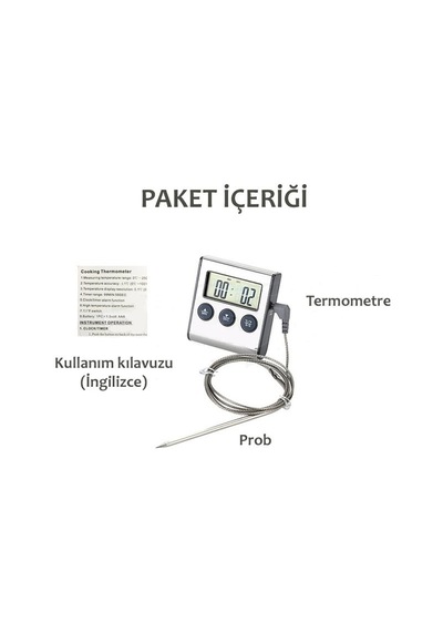 Bnj-24 Dijital Alarmlı Saplamalı Termometre Zamanlayıcı N11.73