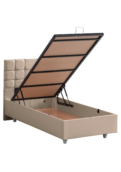 Almada İkili Set, Almada Tek Kişilik Baza Başlık Seti Bej 90 x 190
