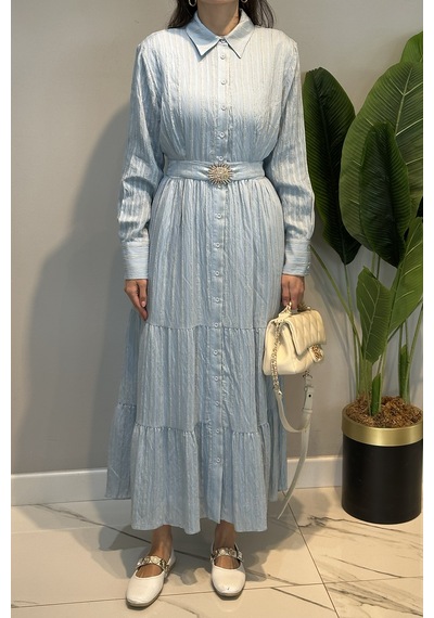 Missemramiss Summer Line Elbise 5248 Açık Mavi