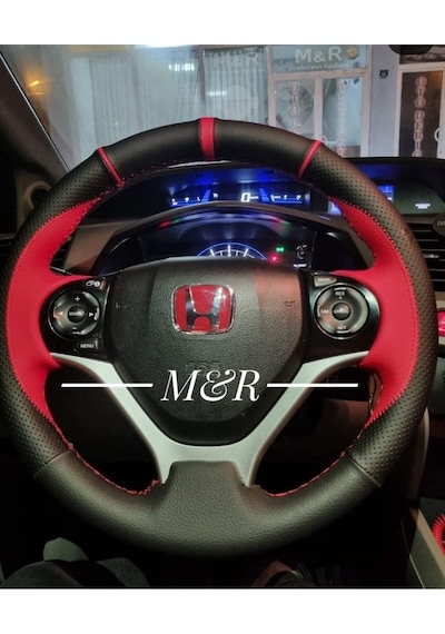 Honda Civic Fb7  Deri Direksiyon Kaplama Siyah