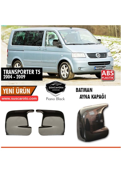 Vw Transporter T5 2004-2009 Uyumlu Batman Yarasa Ayna Kapağı Piano Black Abs Plastik 00 Şüscaroto Aksesuar