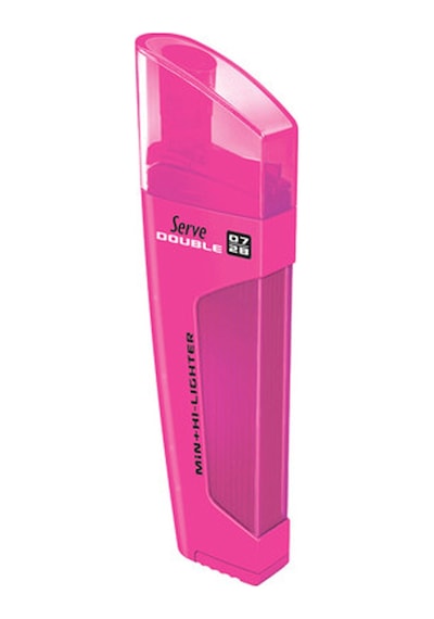 Serve Double 0.7Mm Uç+ Pembe Fosforlu Kalem