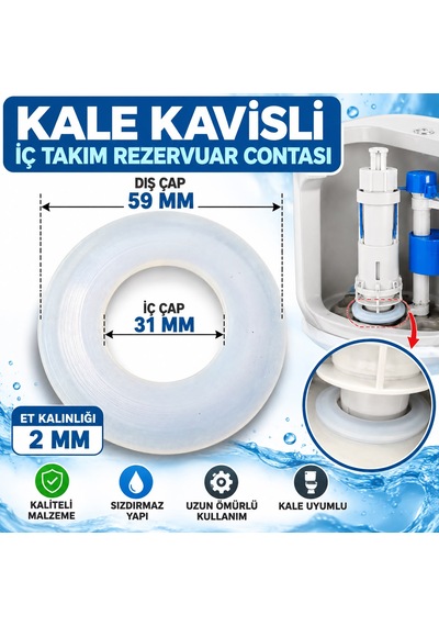 Kale Rezervuar İç Takım Contası Kavisli Beyaz - Çok Renkli
