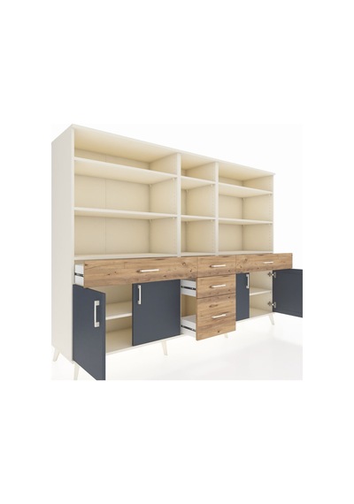 Hyperion Dolap 11 Raflı 5 Çekmeceli 4 Kapaklı 220x44x163 Aytaşı-a Aytaşı-antrasit/çam Hyperion Dolap 11 Raflı 5 Çekmeceli 4 Kapaklı 220x44x163 Aytaşı-a Aytaşı-antrasit/çam