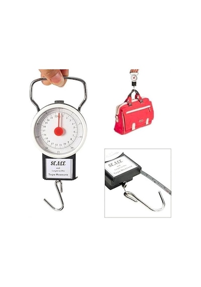 Elektronik Terazi 22 Kg/50lb Kancalı Tartı Aleti 1 Metre Mezuralı Askılı Balıkçı Terazisi
