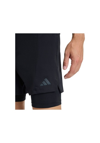 Adidas Erkek Şort D4t 2ın1 Shorts Kf6431 Siyah