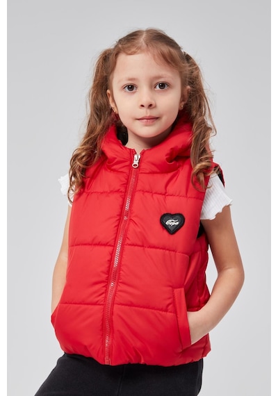 Benitto Kids Kapüşonlu Kız Çocuk Şişme Yelek 51307 Kırmızı