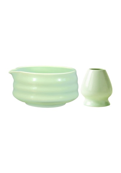 Seramik Chawan Matcha Çayı Köpürtme Kasesi Ve Whisk Matcha Tutucu Mt216 Yeşil