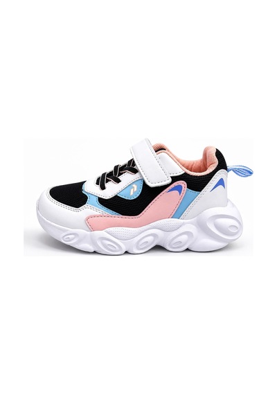 Papucumun Dünyası Kız Çocuk Kalın Taban Cırtlı Çok Renkli Sneaker