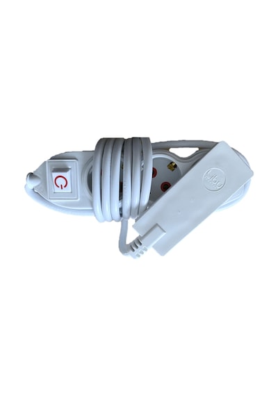 Libu Electric Üçlü Priz İnce Fişli - Topraklı - Kablolu - LED Anahtarlı 2 M Beyaz