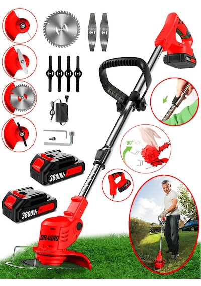 Dragro Alman DRGM3800 K Eco Pro 2 Akülü 3800 Vf 20 Ah Teleskopik Uzatmalı Çim Biçme Tırpanı