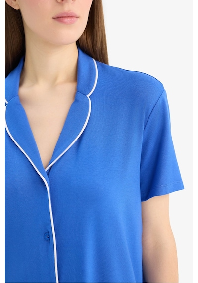 DeFacto Pijama Takımı Kısa Kollu Üst Esnek Belli Uzun Alt-Fall in Love E7622AX25SPBE46 DeFacto Pijama Takımı Kısa Kollu Üst Esnek Belli Uzun Alt-Fall in Love E7622AX25SPBE46