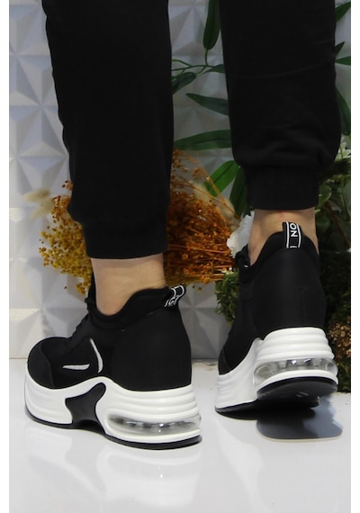 Fort Guja 24k300-1 Siyah Kalın Taban Sneaker Kadın Ayakkabı 001