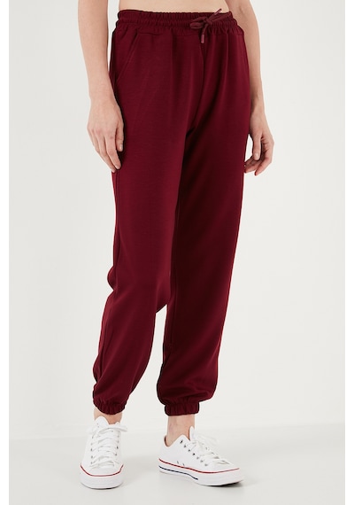 Lela Streç Regular Fit Oysho Kumaş Bayan Eşofman Altı 5865798O Bordo