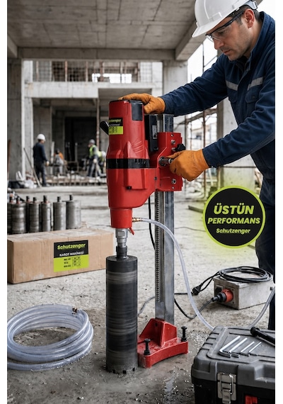 Beton Duvar Delme Karot Makinesi 2.5 Mt Max Delme 23 Kg Pro Seri 1x