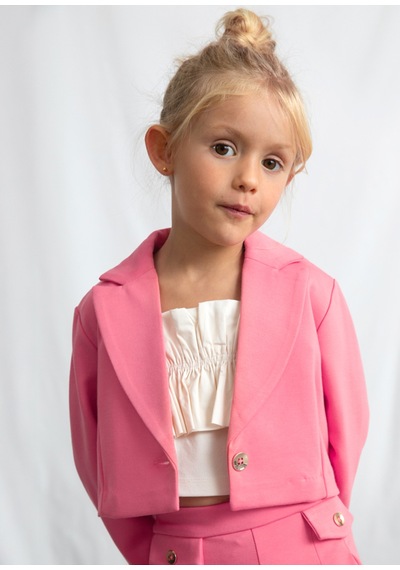 Kız Çocuk Kısa Blazer Ceket Pembe 3451 Pembe