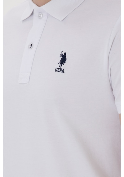 U.S. Polo Assn. Erkek Slim Fit Polo Yaka Beyaz Basic Tişört 50298011-VR013