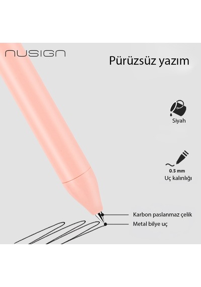 Nusıgn Jel Kalem 0.5 Mm İnce Uç Pürüzsüz Yazı Kalemi Çok Renkli