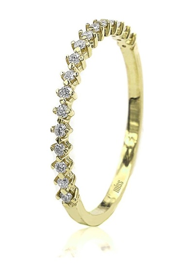 0,15 Karat Pırlanta Yarımtur Alyans 14 Ayar (522668172)