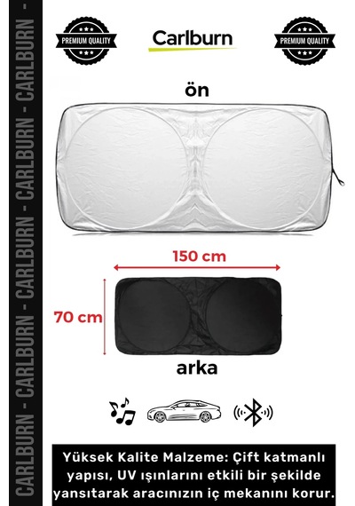 Otogüneşlik Katlanabilir Ön Cam Araba Uv Koruma Maksimum Serinlik Sağlayan Evrensel Uyum Güneşlik