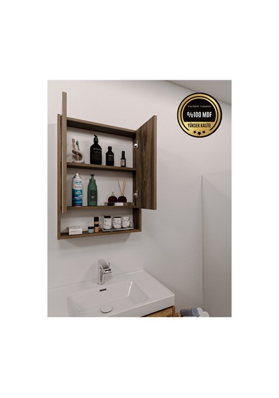Lotus Banyo Dolabı Aynalı Raflı Kapaklı 7001