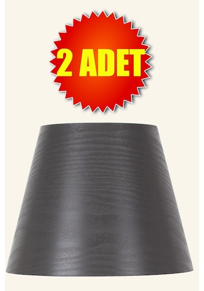 Antrasit Kumaş Başlık 2 Adet Konik Lambader Şapka Çap 35 Cm Lb833