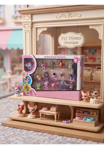 15 Parça Pet Shop Miniş Figür Seti Eğlenceli Dünyalar Yaratıcılık Destekleyici Figür Seti