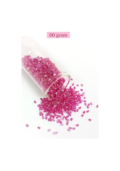 Kesme Cam Boncuk 2mm - 60 Gram - Şeffaf Pembe - Bnc382