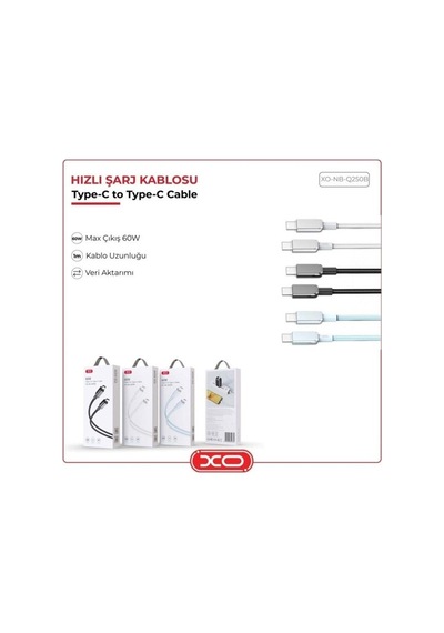 Nb-q250b 60w Pd Gan Hızlı Fast Destekli Type-c To Type-c Usb-c İp Örgülü Data Şarj Kablosu
