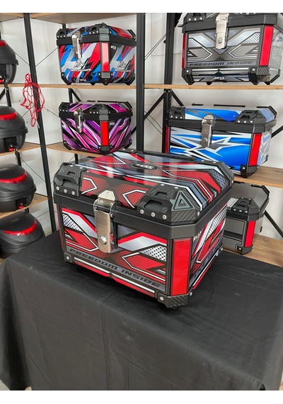 Rexx 45 Litre Motosiklet Arka Çanta Adventure Kırmızı