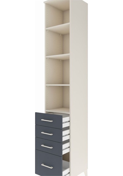 Hyperion Dolap 4 Raflı 4 Çekmeceli 44x44x243 Aytaşı-antrasit Aytaşı