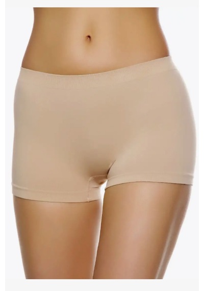 Miresa Basic Lazer Kesim Dikişsiz Kadın Boxer Külot 2'li Paket Ten