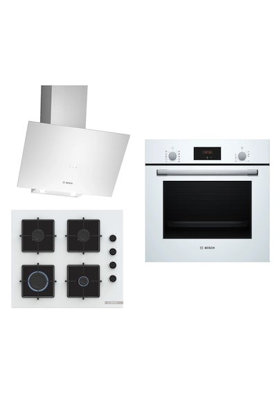 Bosch HBF512BW1T - POP6C2P30O - DWK64PJ20T 3'lü Beyaz Ankastre Set 280
