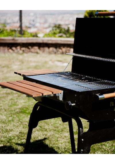 Grillord 75 Kömürlü Barbekü 2 Adet Döküm Izgaralı + Hediye Seti Önlük + Kılıf + 2 2 Kg Kömür Gümüş - Siyah