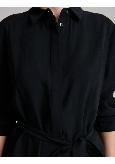Pierre Cardin Siyah Regular Fit Dokuma Elbise 50333850-vr046