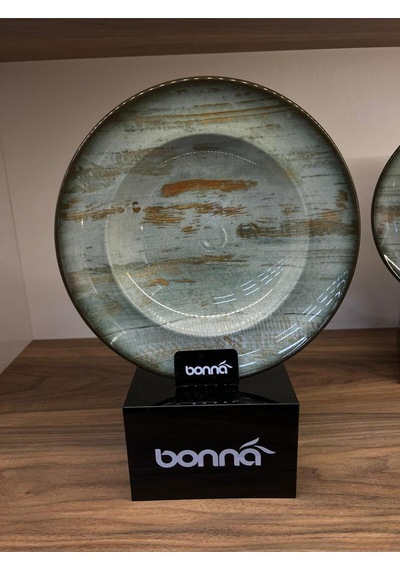 Büyük Çukur Tabak / Çorba / Makarna / Sulu Yemek Tabağı 24 Cm 400 Cc Bonna Madera Mint Gourmet Soup