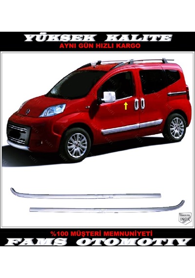 Fiat Fiorino Krom Cam Çıtası 2 Prç. 2008 ve Üzeri Paslanmaz Çe...