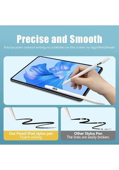 Lexroo Universal Dokunmatik Stylus Kalem Led Göstergeli Manyetik Gövdeli Type-c Şarjlı Hassas Uçlu Standart