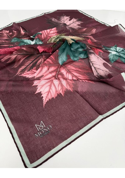 Mono Scarfs Soft Pamuk Eşarp-90 X 90 -06109 Bordo