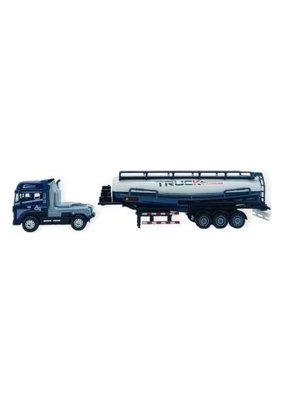 Metal Tır 1:24 - Sesli Işıklı Tanker Tır 39 Cm - Lacivert Kafa Çok Renkli