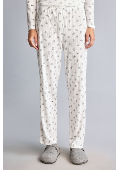 Defacto Çiçekli Düğme Detaylı Regular Fit Uzun Kollu 2li Pijama Takımı F9837ax26auer85 Ekru-er85